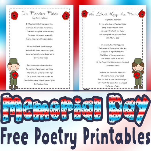Memorial Day Free Poetry Printables